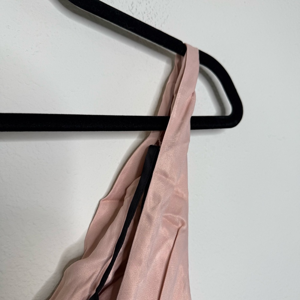Anthropologie Cowl Neck Asymmetrical Twofer Dress Blush Pink Size XS - Picture 9 of 15